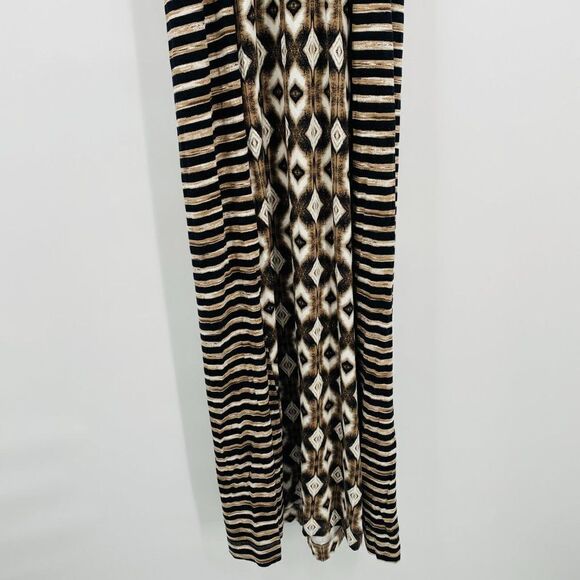 Soma Size XS Brown & Cream Mixed Geometric Print Adjustable Strap Maxi Dress - Picture 7 of 7